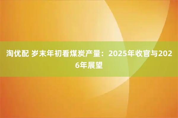淘优配 岁末年初看煤炭产量：2025年收官与2026年展望